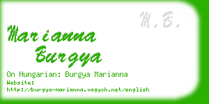 marianna burgya business card